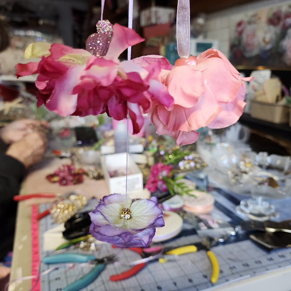 Vibrant Floral Beaded Handmade Bookmarks Set of 3